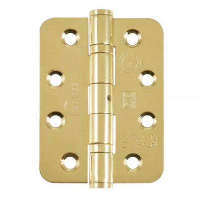 Frisco Eclipse Eclipse 4 Inch (102mm) Ball Bearing Hinge Grade 13 Radius EndsPolished Brass (Sold In Pairs) from B&Q