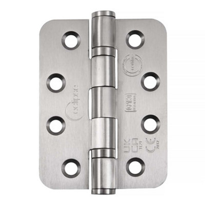 Frisco Eclipse Eclipse 4 Inch (102mm) Ball Bearing Hinge Grade 13 Radius EndsSatin Stainless Steel (Sold In Pairs) from B&Q