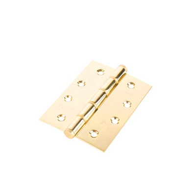 Frisco Eclipse Eclipse Stainless Steel Washered Hinge 4 Inch (102mm X 76mm X 2mm)Electro Brass (Sold In Pairs) from B&Q