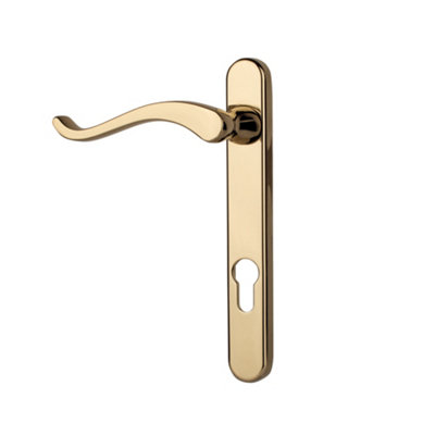 Timber Series Windsor Swan Door Handle (Right Hand)Polished Gold(Sold In Pairs) from B&Q