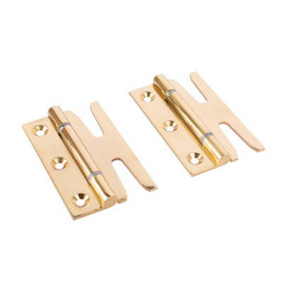  - Simplex Solid Brass Hinges With Double Steel Washers (Sold In Pairs)Polished Brass