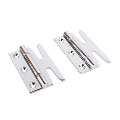  - Simplex Solid Brass Hinges With Double Steel Washers (Sold In Pairs)Polished Chrome