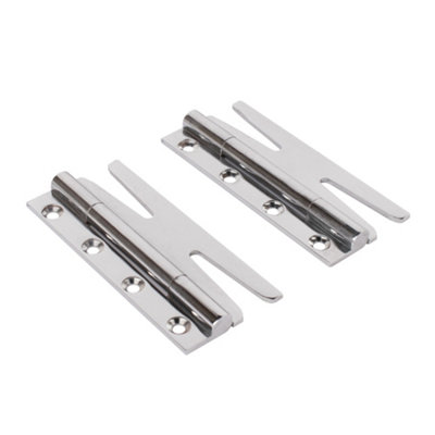  - Simplex Solid Brass Slim Hinges (Sold In Pairs)Polished Chrome