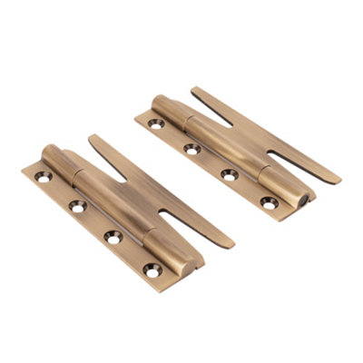 Simplex Solid Brass Slim Hinges (Sold In Pairs)Antique Brass