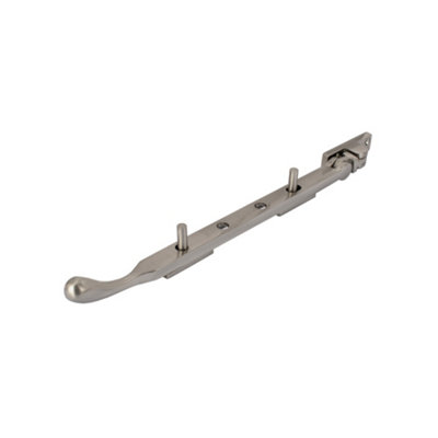 Dart Bulb End Brass Window Stay 10" (250mm)Satin Nickel from B&Q