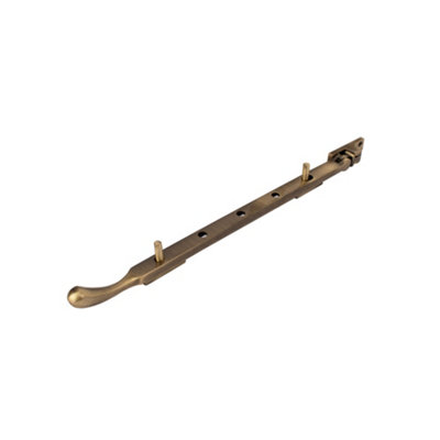 Dart Bulb End Brass Window Stay 12" (300mm)Antique Brass from B&Q