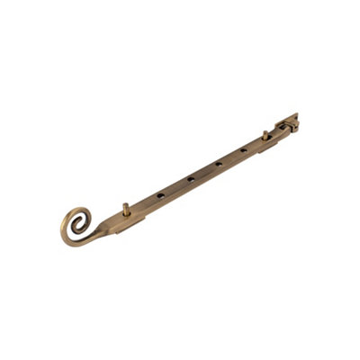 Dart Monkey Tail Brass Window Stay 12" (300mm)Antique Brass from B&Q