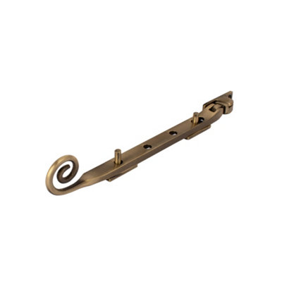 Dart Monkey Tail Brass Window Stay 8" (200mm)Antique Brass from B&Q