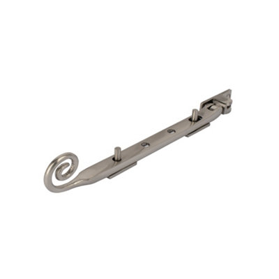 Dart Monkey Tail Brass Window Stay 8" (200mm)Satin Nickel from B&Q