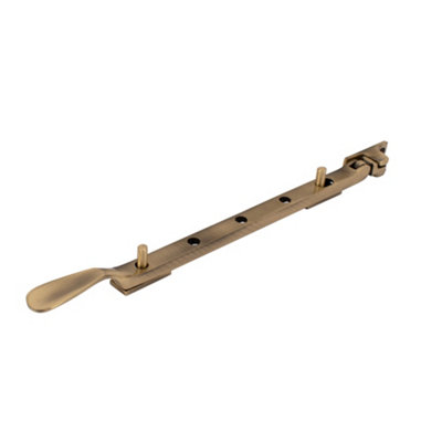 Dart Light Victorian Spoon Brass Window Stay 10" (250mm)Antique Brass from B&Q