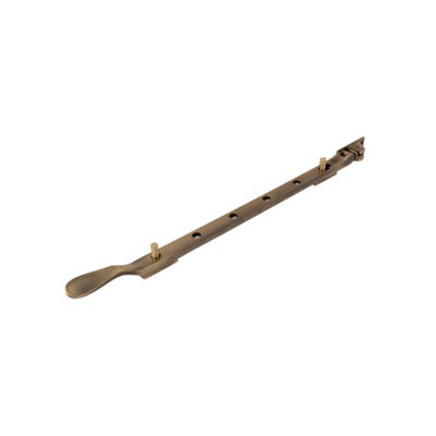 Dart Light Victorian Spoon Brass Window Stay 12" (300mm)Antique Brass from B&Q