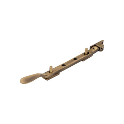 Dart Light Victorian Spoon Brass Window Stay 8" (200mm)Antique Brass from B&Q