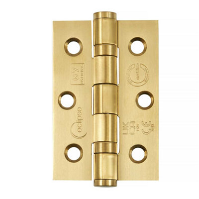 Frisco Eclipse Eclipse 3 Inch (76mm) Ball Bearing Hinge Grade 7 Square EndsSatin Brass (Sold In Pairs)