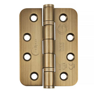 Frisco Eclipse Eclipse 4 Inch (102mm) Ball Bearing Hinge Grade 13 Radius EndsMatt Antique Brass (Sold In Pairs) from B&Q