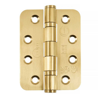 Frisco Eclipse Eclipse 4 Inch (102mm) Ball Bearing Hinge Grade 13 Radius EndsSatin Brass (Sold In Pairs) from B&Q