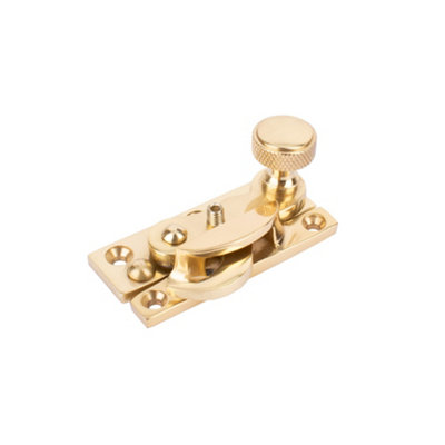 Sash Heritage Claw Fastener With Knurled Knob (Locking)Polished Brass