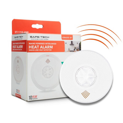 Safe-Tech Safe Tech 10 Years Mains-Powered Radio Interlink Heat Alarm from B&Q