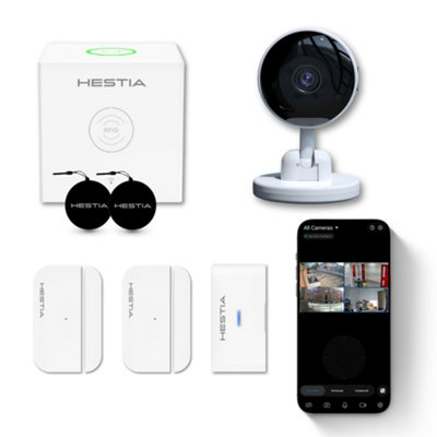 Safe-Tech Hestia Hs-04-Scu Smart Intruder Alarm Kit With Indoor Camera, Cube Gateway, App Control, Alexa & Google Compatible
