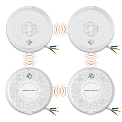 Safe-Tech Mains Powered Interlinked SmokeHeat & Co Alarm Kit With Backup Battery from B&Q
