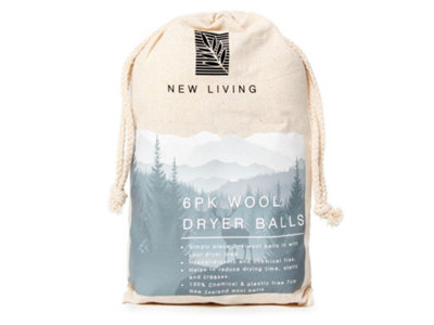 B&Q Natural 7Cm 6 Pack Wool Dryer Balls