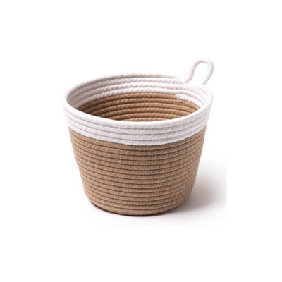  - Cotton Rope Woven Storage Basket Natural 25X18Cm By New Living