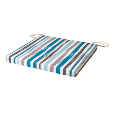 Softillo Garden Cushion Water-Resistant Outdoor Chair Pad With Ties 36X36cm Durable Patio Seating For Conservatory Stripes B&Q