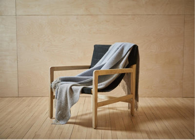 100% Pure New Wool Dartmoor Throw Blanket Made In Wales Blue from B&Q