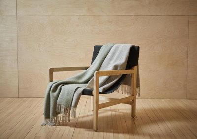 100% Pure New Wool Dartmoor Throw Blanket Made In Wales Green from B&Q