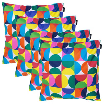 icon 4Pk Cushion 43X43Cm Circluar GeoAqua Back from B&Q