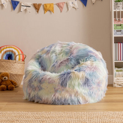 icon Kids Classic Faux Fur Bean Bag Chair Unicorn Bean Bags For Children