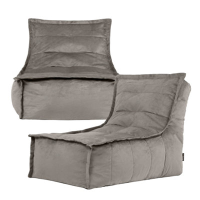 icon Dolce Large Beanbag Lounger Velvet Charcoal Set Of 2 from B&Q