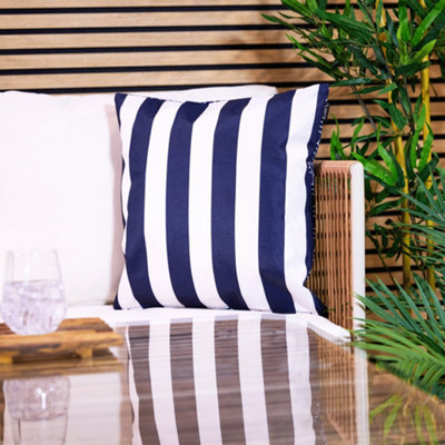 Icon Striped Scatter Cushion Navy Blue 43X43Cm from B&Q