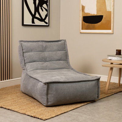 Icon Otto Charcoal Corduroy Lounger Bean Bag Chair Grey