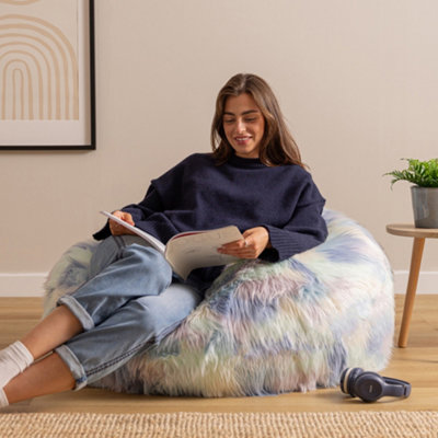 icon Unicorn Classic Faux Fur Bean Bag Chair
