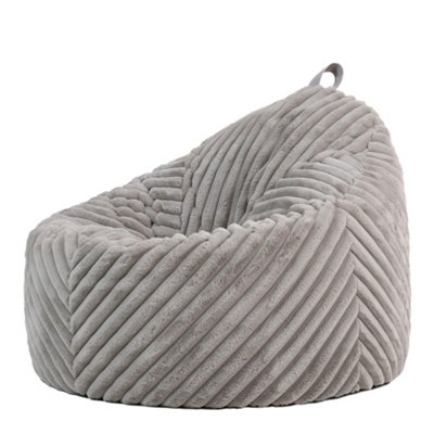 Icon Cocoon Ribbed Faux Fur Bean Bag Bean Bag Chairs Grey