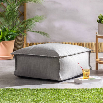 icon Dolce Indoor Outdoor Pouffe Footstool Grey Bean Bags from B&Q