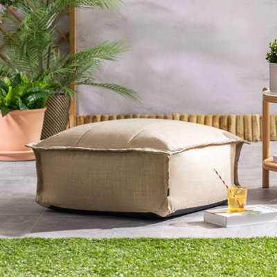 icon Dolce Indoor Outdoor Pouffe Footstool Beige Bean Bags from B&Q