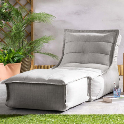 icon Dolce Indoor Outdoor Bean Bag Lounger And Footstool Grey Patio Chairs from B&Q