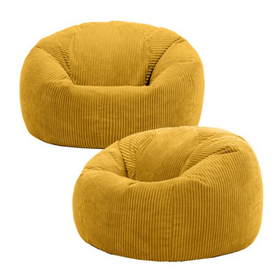 Icon Kingston Classic Beanbag Corduroy Set Of 2 Yellow