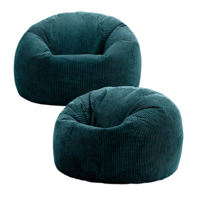 Icon Kingston Classic Beanbag Corduroy Teal Set Of 2