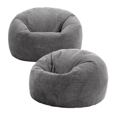 Icon Kingston Classic Beanbag Corduroy Charcoal Set Of 2