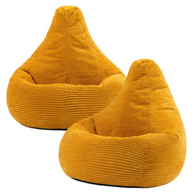 icon Gaming Bean Bag Recliner Jumbo Cord Ochre from B&Q