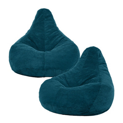 Icon Gaming Bean Bag Recliner Jumbo Cord Teal