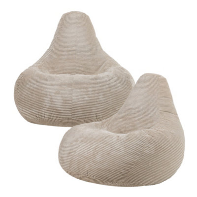 icon Gaming Bean Bag Recliner Jumbo Cord Stone from B&Q