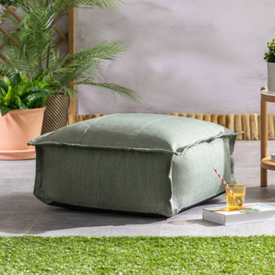 icon Dolce Indoor Outdoor Pouffe Footstool Sage Green Bean Bags from B&Q
