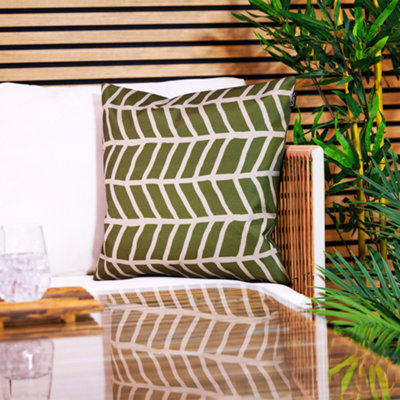 icon Indoor And Outdoor Mark Making Waterproof Filled Cushion Khaki from B&Q