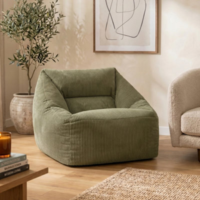 icon Natalia Large Beanbag Corduroy Sage Green from B&Q