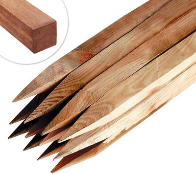 Garden Stakes 90 Cm LongWooden For Plant & Tree Support (Pack Of 10) Pressure Treated Timber2.5 Cm Thick By Circle Of Trust from B&Q
