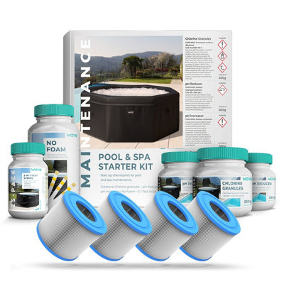 Wave Hot Tub Chemical Starter Kit And Cartridge Non-Threaded Filters - Image 3