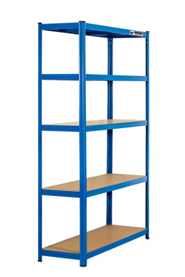 Rhino Racking 3 Bays180 X 120 X 40CmBlue5 Tier Boltless Heavy Duty Garage Shelving Unit1000Kg Load Weight from B&Q
